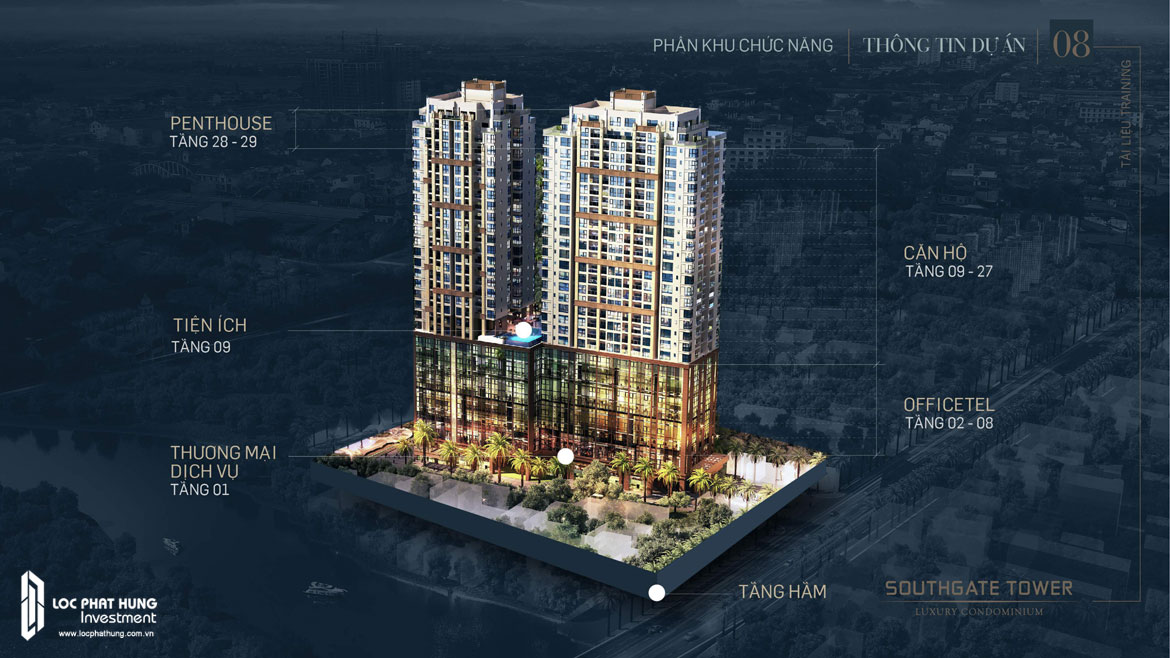 Quy mô dự án SouthGate Tower Quận 7 mặt tiền Nguyễn Thị Thập với góc giao lộ Nguyễn Văn Linh