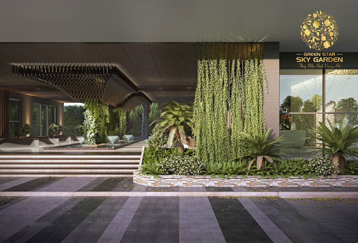 Sảnh chính dự án căn hộ Green Star Sky Garden thiết kế theo chuẩn 5* Hotel. Mỗi cư dân VIP sẽ được khải nghiệm không gian sống tuyệt hảo.