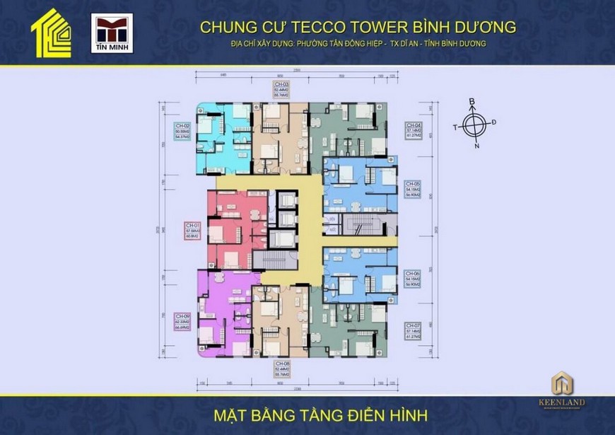 Mặt bằng thiết kế dự án căn hộ Tecco Tower